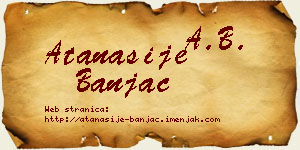 Atanasije Banjac vizit kartica